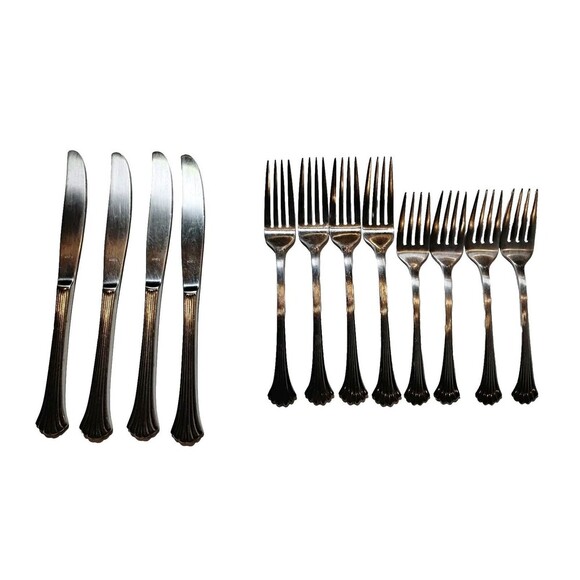 Wallace 18 8 Stainless Tiara Ribbed Handle 19 Pcs